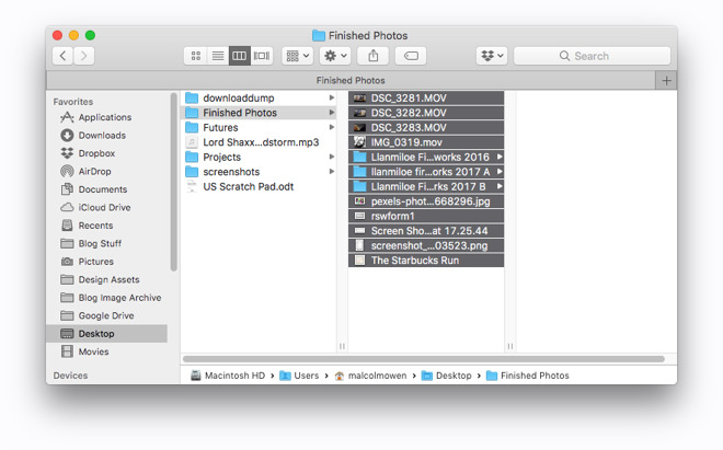 find the file names for applications in mac osx